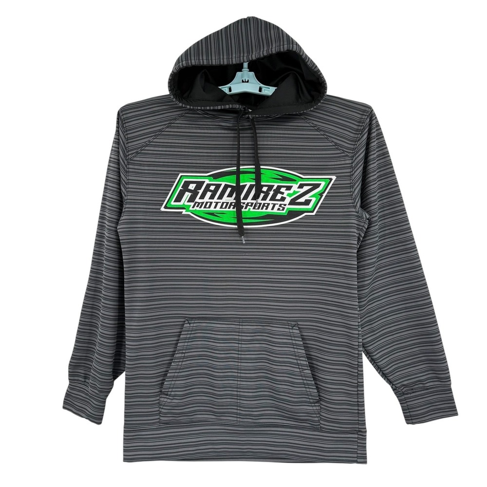 Badger Sport Mens Pullover Hooded Sweatshirt Sz S Motorsport Racing Striped NWOT